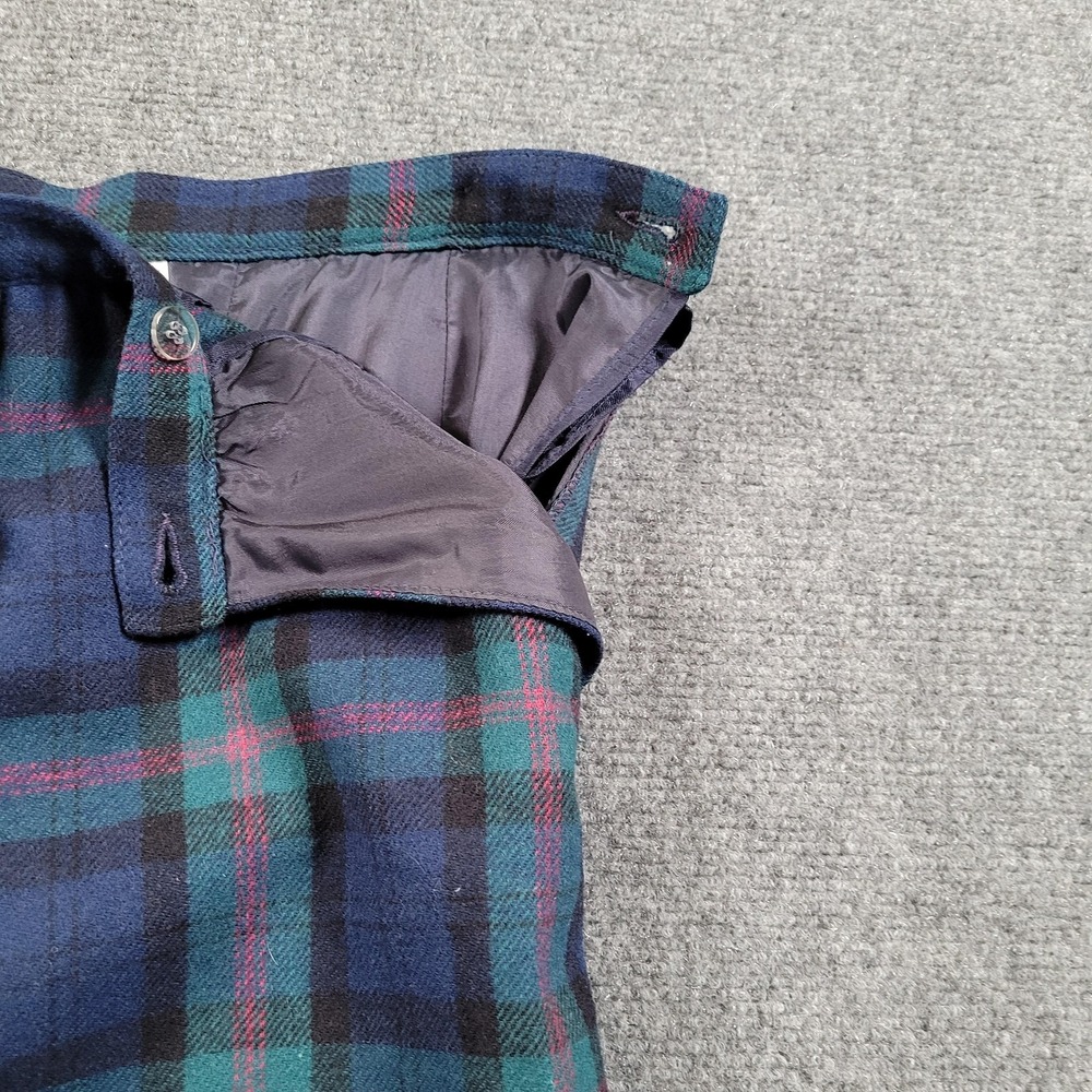 Vintage Pendleton‎ Skirt Small Petite Black Watch Tartan Plaid Wool Made USA 80s - Picture 7 of 10
